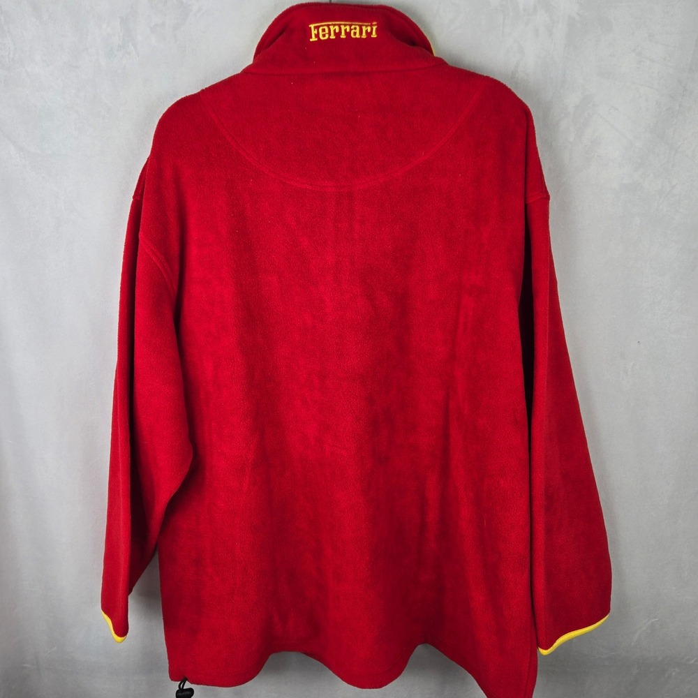 Ferrari Official Licensed Vintage Red 1/4 Zip Fleece Pullover Rare 2XL NWT 90's - Picture 5 of 10